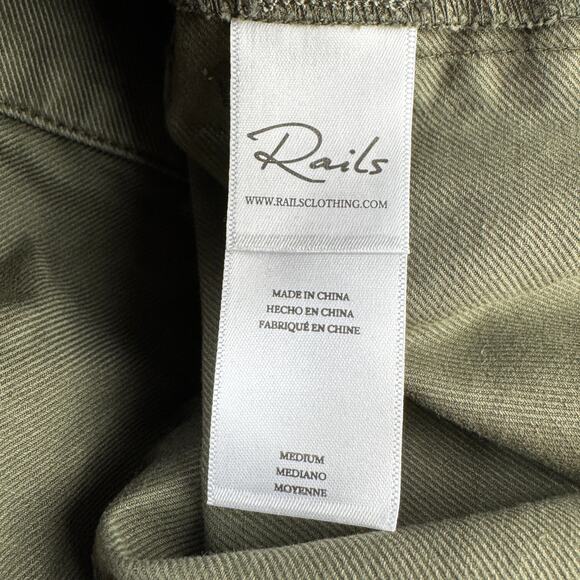 NWT Rails Olive Green Nola Military Utility Skirt Cotton Canvas Belt Size Medium - Picture 11 of 16